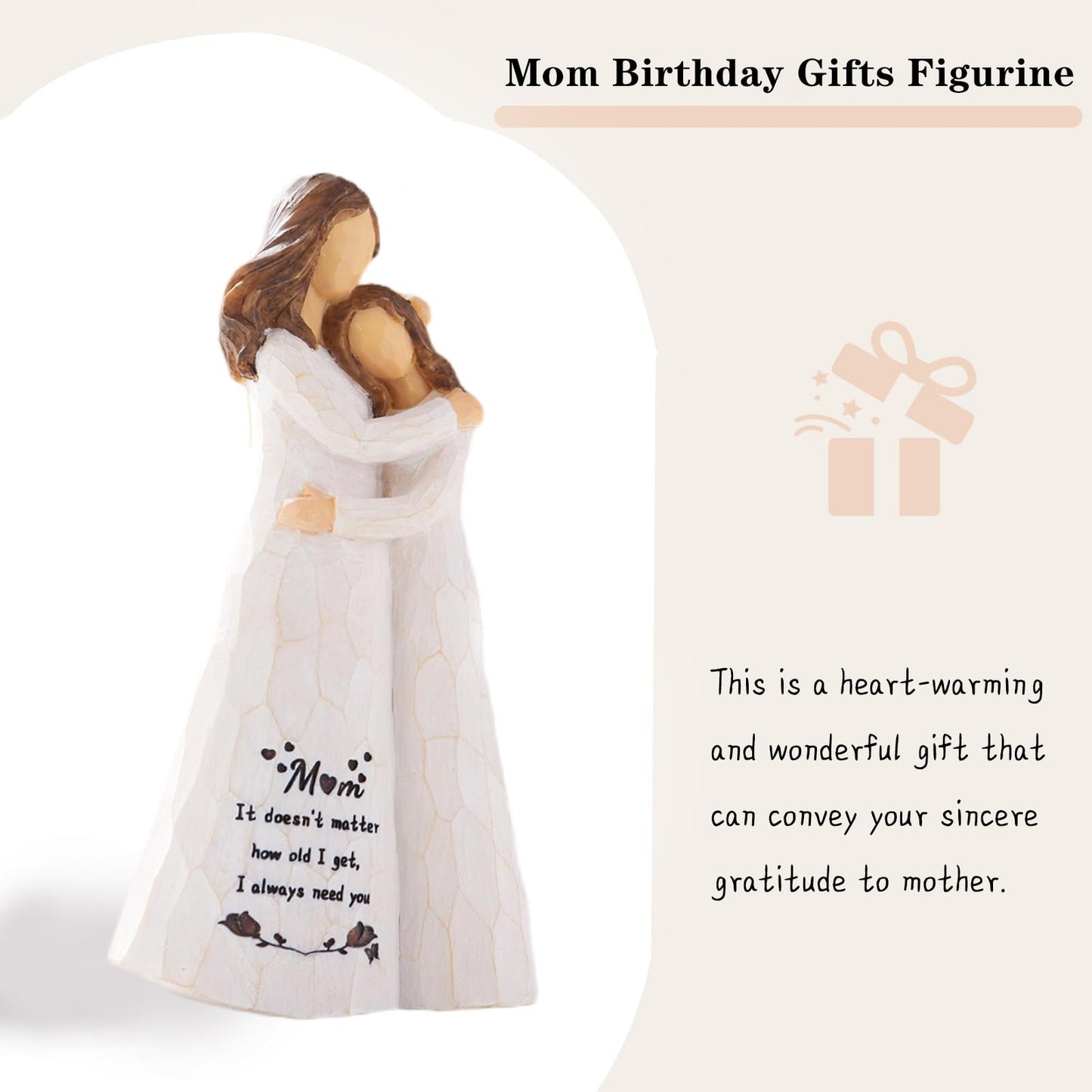 Kohehe Mom Birthday Gifts Mom Gifts from Daughters 5.5'' Mother and Daughter Figurine Meaningful Gift for Mama on Birthday and Mother's Day (Mom Gifts)