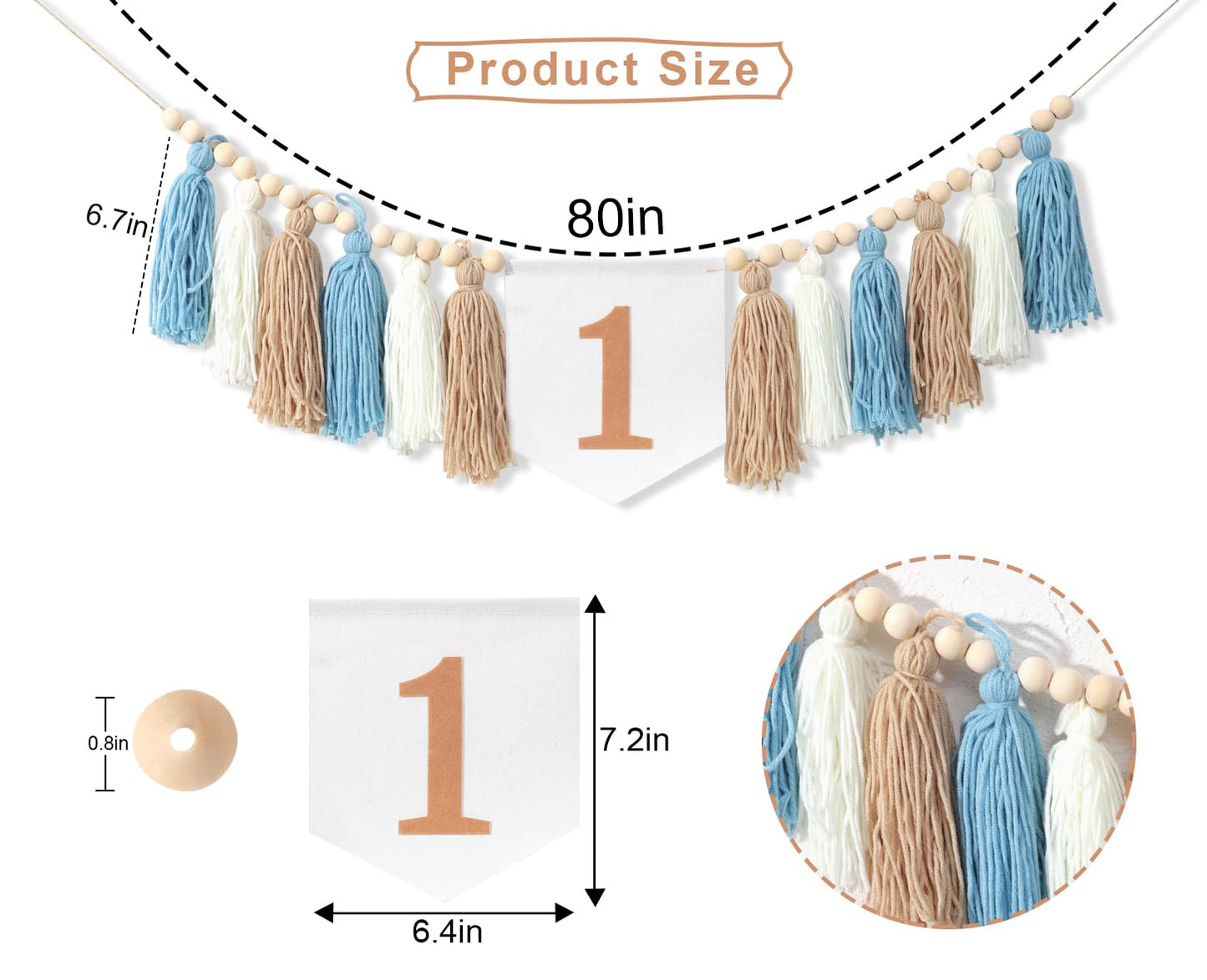 1St Birthday High Chair Banner - Pink Tassel Theme Banner For Girl - First Birthday Party Banner - 1St Birthday Photo Backdrop -