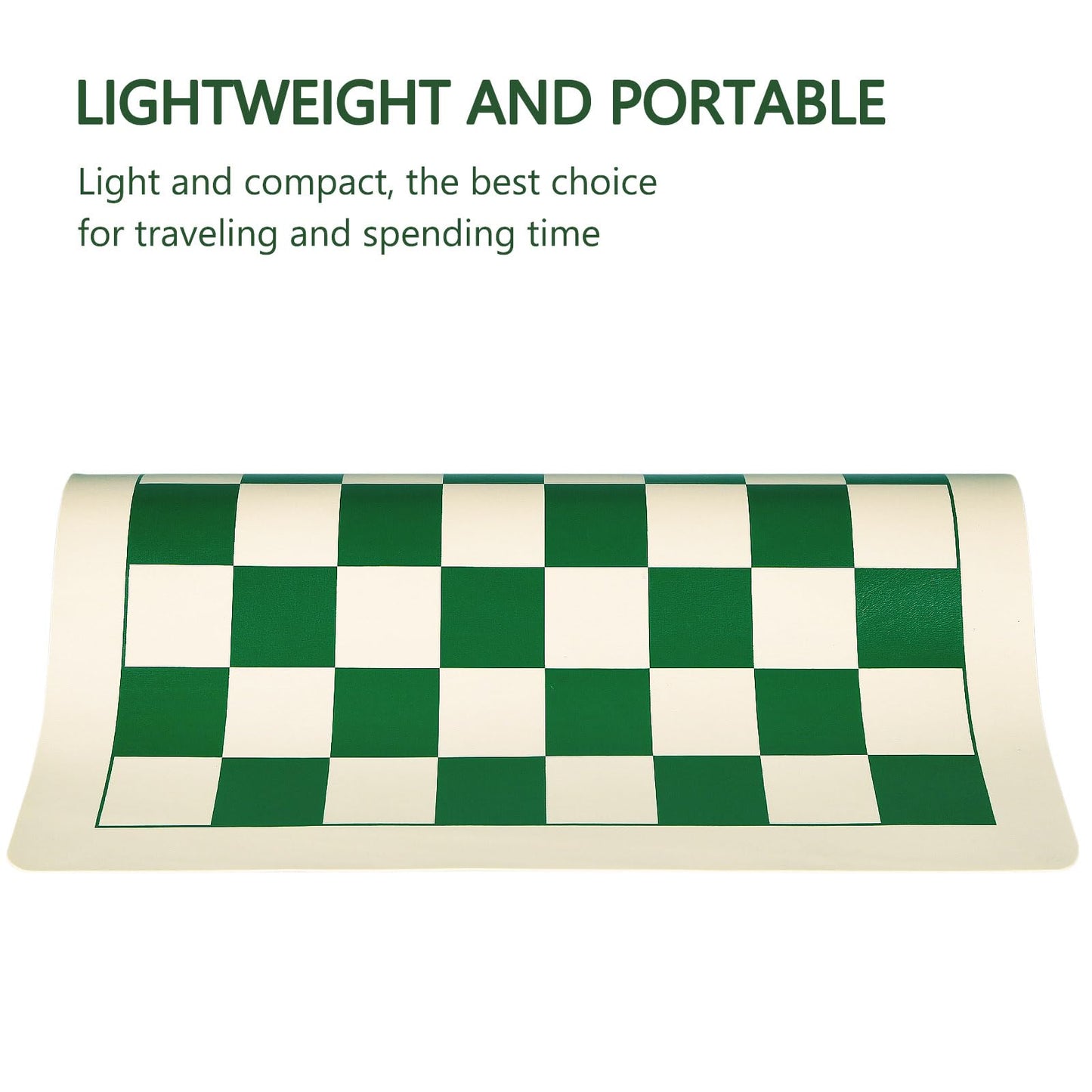 Elongdi Roll-Up Vinyl Chess Board Mat - 15.5' Chess Mat For 3-Inch King, Lightweight & Non-Slip Portable Travel Chess Board For Beginner And Kids - No Chess Pieces
