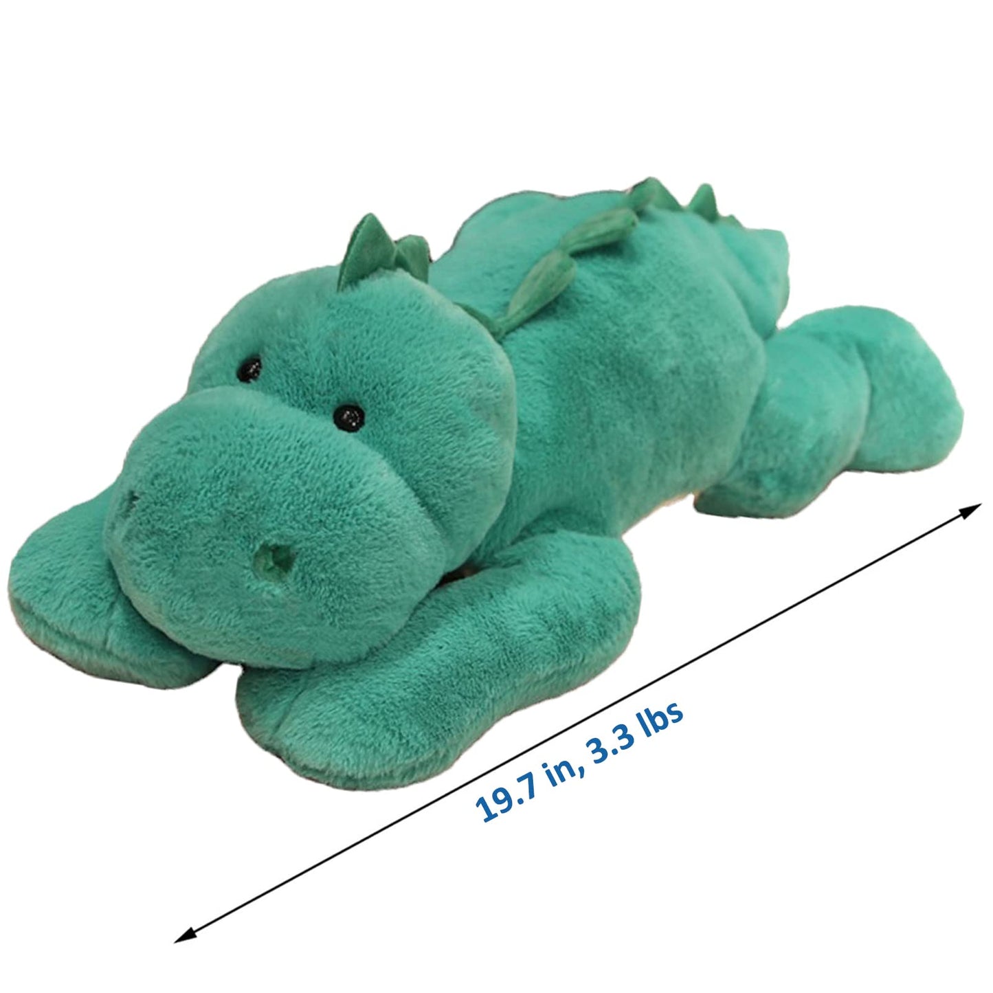 Hronsa Weighted Dinosaur Plush Toy, 19.7in, 3.3lbs, Green Stuffed Animal, Soft Plush Pillow for Adults and Kids