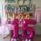 40 Inch Hot Pink 15 Number Balloons Giant Jumbo Huge 15 Or 51 Foil Mylar Helium Number Digital Balloons Dark Pink Birthday Mylar