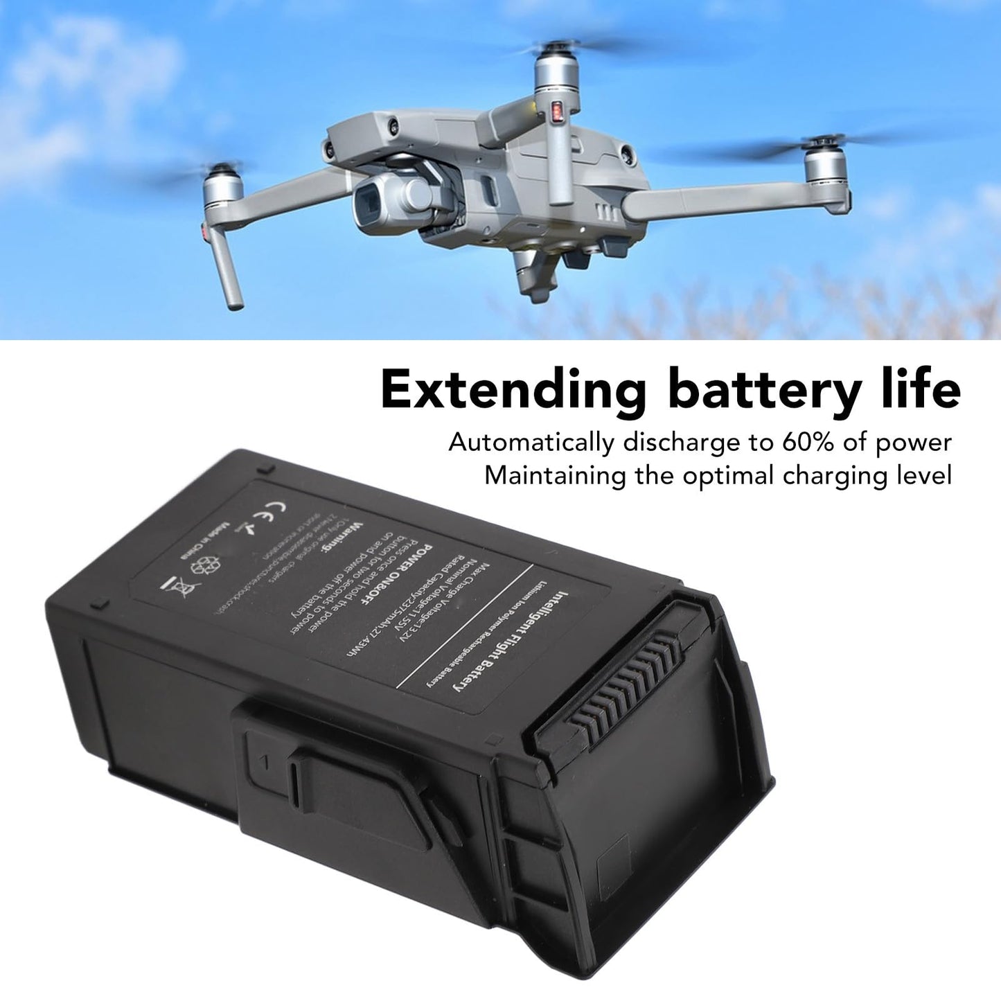 Btseury Drone Intelligent Flight Battery, Intelligent Flight Battery For Mavic Air 1 Drone Replacement Rechargeable 2375Mah 46 M