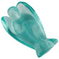 Sunyik Blue Crystal Galss Carved Guardian Angel Natural Crystal Pocket Statues Figurines 1.5''