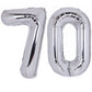 40 Inch Number 70 Balloon Silver Jumbo Giant Big Large Number 70 Foil Mylar Silver Balloons 70Th Birthday Party Anniversary Deco