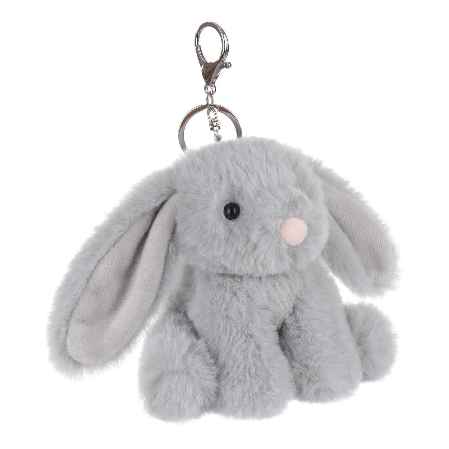 Apricot Lamb Cute Toys Plush Grey Bunny Rabbit Stuffed Animal Soft Keychain For Kids Bag, Purse, Backpack, Handbag (Grey Bunny，4.7 Inches)