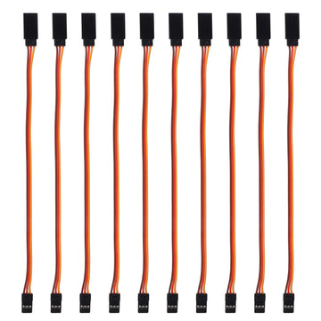 ACEIRMC 10pcs 3-Pin Servo Extension Cable Cord Female to Male Lead Wire Connector JR for RC Car Airplanes Remote Control (20cm)