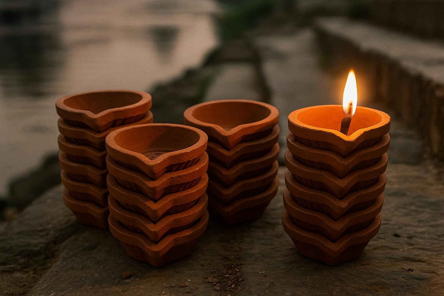 Our Rural Clay Diya Oil Diyas Lamp Pack Of 50 Agul
