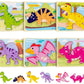 Prescent Set Of 4 Jigsaw Wooden Dinosaur Puzzle Toys For Kids Educational Learning (Set Of 4, Random Design)