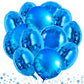 TONIFUL 30Pcs 18 Inch Large Blue Round Shape Foil Balloons Big Blue Circle Helium Mylar Ballons for Birthday Wedding Baby Shower