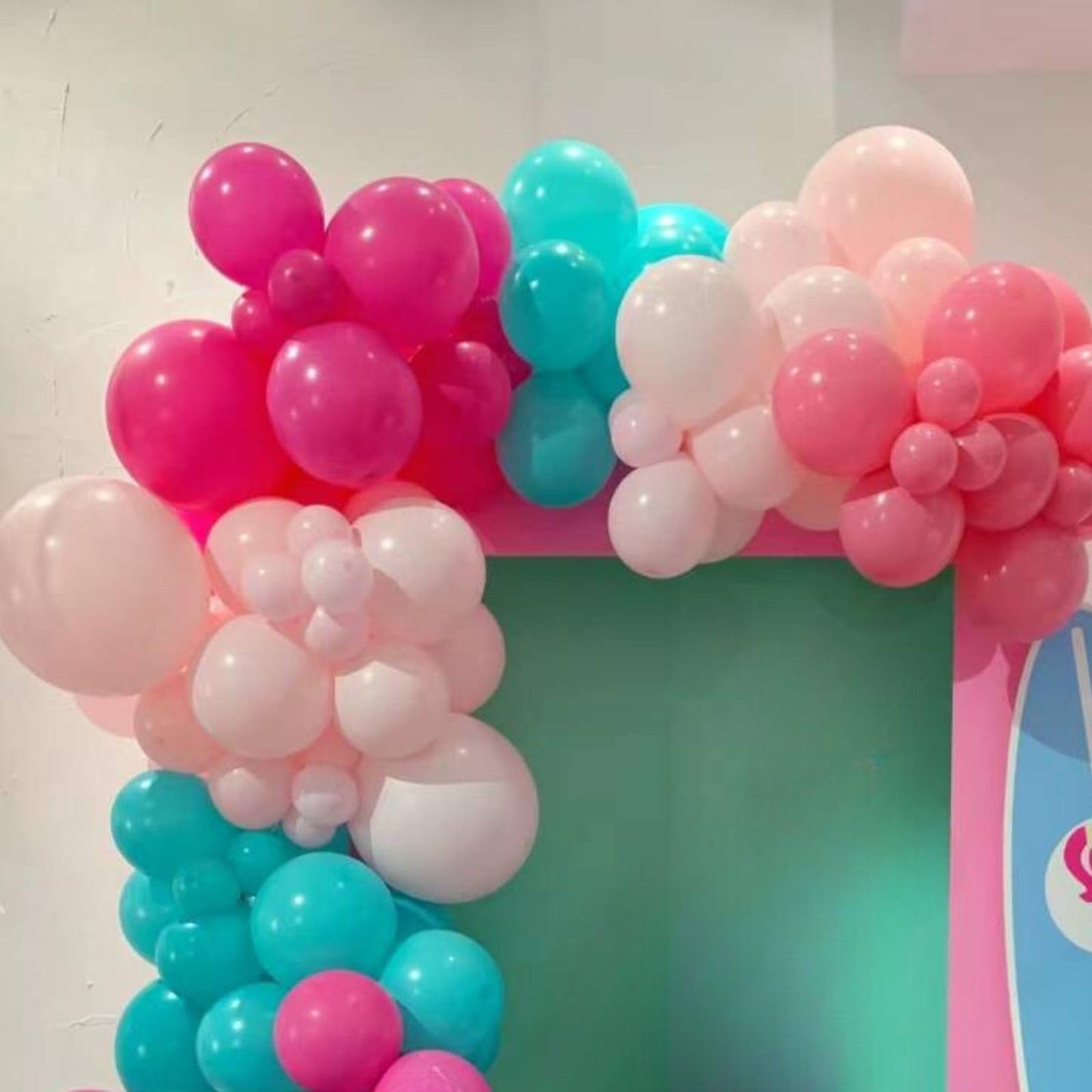 Pink Blue Balloons, 60Pcs Hot Pink Teal Blue Balloons, 12 Inch Hot Pink Confetti Helium Balloons Rose Red Turquoise Latex Balloo