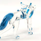 Sansukjai Fox Miniature Figurines Animals Hand Blown Glass Art Collectible Gift Home Decorate (Clear Blue)