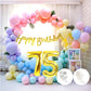 Flyloons 75Th Pastel Happy Birthday Decoration For Girls Kids Boys With Glitter Golden Happy Birthday Banner, Pastel Balloons, G