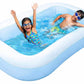 Toy Imagine .  Rectangular Inflatable Pool For Kids Full-Sized Bathing Tub For Boys & Girls 1-7 Years Indoor Outdoor Use Garden,