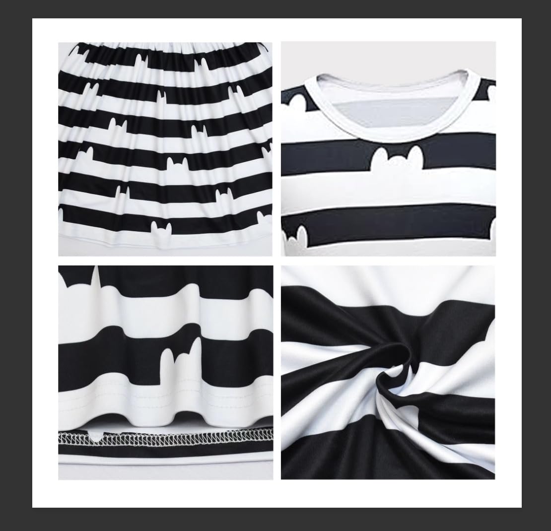 YODISON Cat Dollhouse Costume Ruffle Sleeve Casual Dresses With Headband Wallet And Glasses Halloween Birthday Party Outfits For