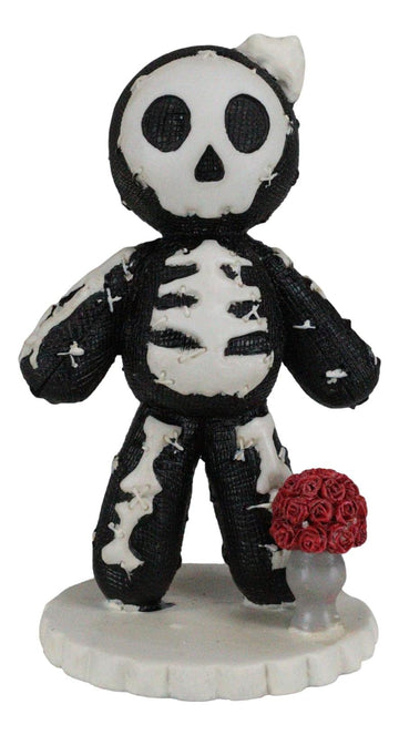 Ebros Day Of The Dead Pinheadz Monster With Voodoo Stitches Figurine Halloween Collectible Statue Fantasy Mythical Beings Undead Apocalypse Horror Icon (Voodie Valentine Rose Skeleton)