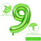 Toniful 40 Inch Large Green Numbers Balloons 0-9, Number 9 Digital 9 Helium Balloons, Foil Mylar Big Number Balloons For Birthda