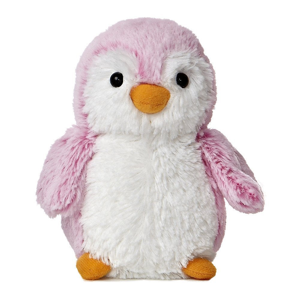 Bundle Of 4 Aurora World Pom Pom Penguin Bright Pink, Blue, Purple And Gray Plush, 6''