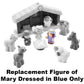 F-Price Replacement Figure For Fisher-Price Little People Nativity Set - Dpx53 ~ Replacement Figure Of Mary Dressed In Blue, Blu