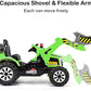 Glacer Ride On Excavator, 12V Battery Powered Digger W/ 2 Speeds, Forward & Backward, Front Loader Bucket, Horn, Safety Belt, El