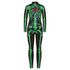 Remimi Boy'S Skeleton Skin Costume Zipper Girls Halloween Bone Skull Bodysuit Outfits Green M