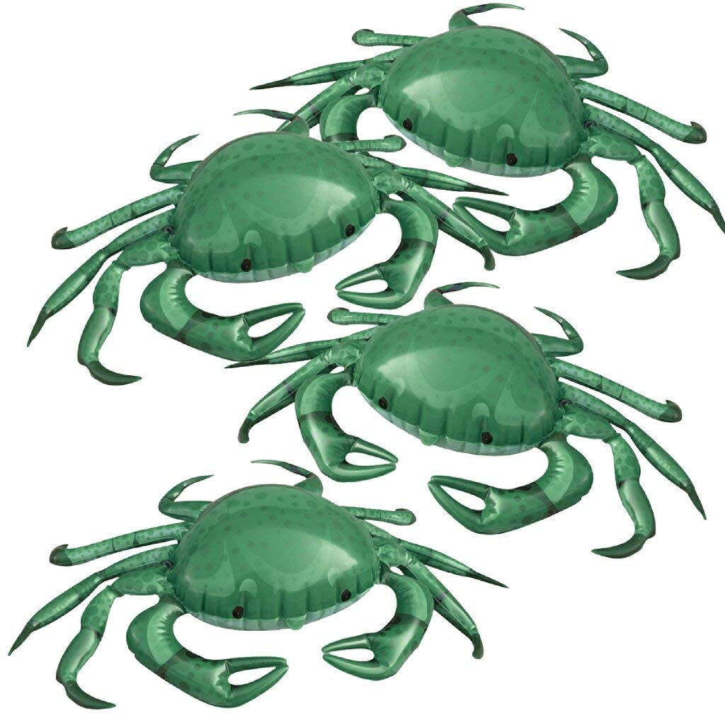Jet Creations Inflatable Animals 20'' Wide Pack Of 4 Crab, Supplies Party Favors, Gifts An-Crab4, Multi