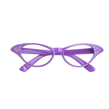 Rabtero Kids Sock Hop Costume, Girls 1950S Dress Costume, 50'S Poodle Skirt With Scarf, Glasses And Socks For Girls 12-14, Large, Purple