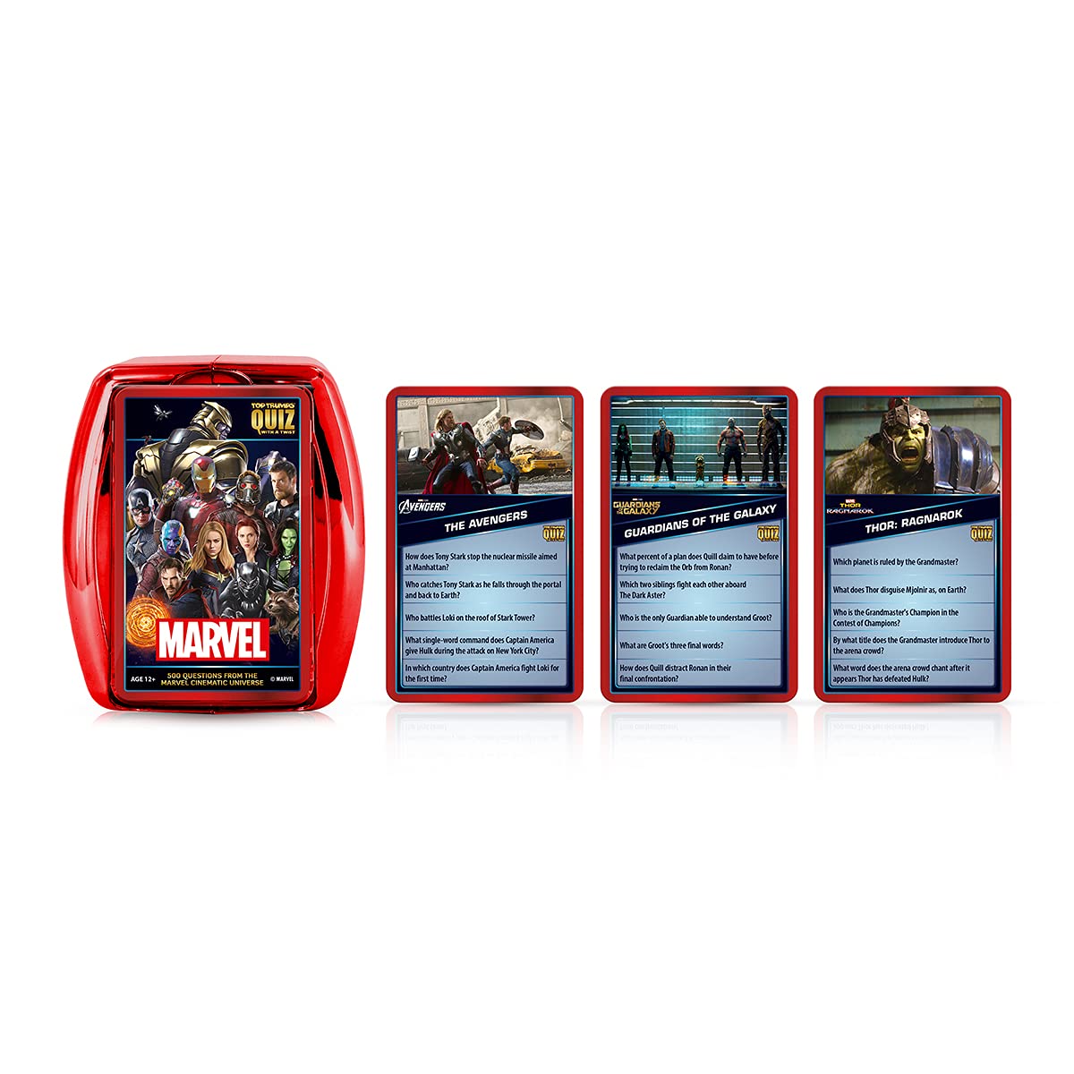Top Trumps Marvel Cinematic Universe Quiz Game  500 Questions to Test Your Knowledge on Guardians of The Galaxy  Avengers  S.H.I.E.L.D  Wakanda  Gift and Toy for Ages 8 Plus  Red