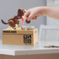 Cute Dog Piggy Bank,Saytay Hungry Puppy Stealing Coins Like Magic Coin Munching Money Bank Birthday Gift For Kids (Brown)