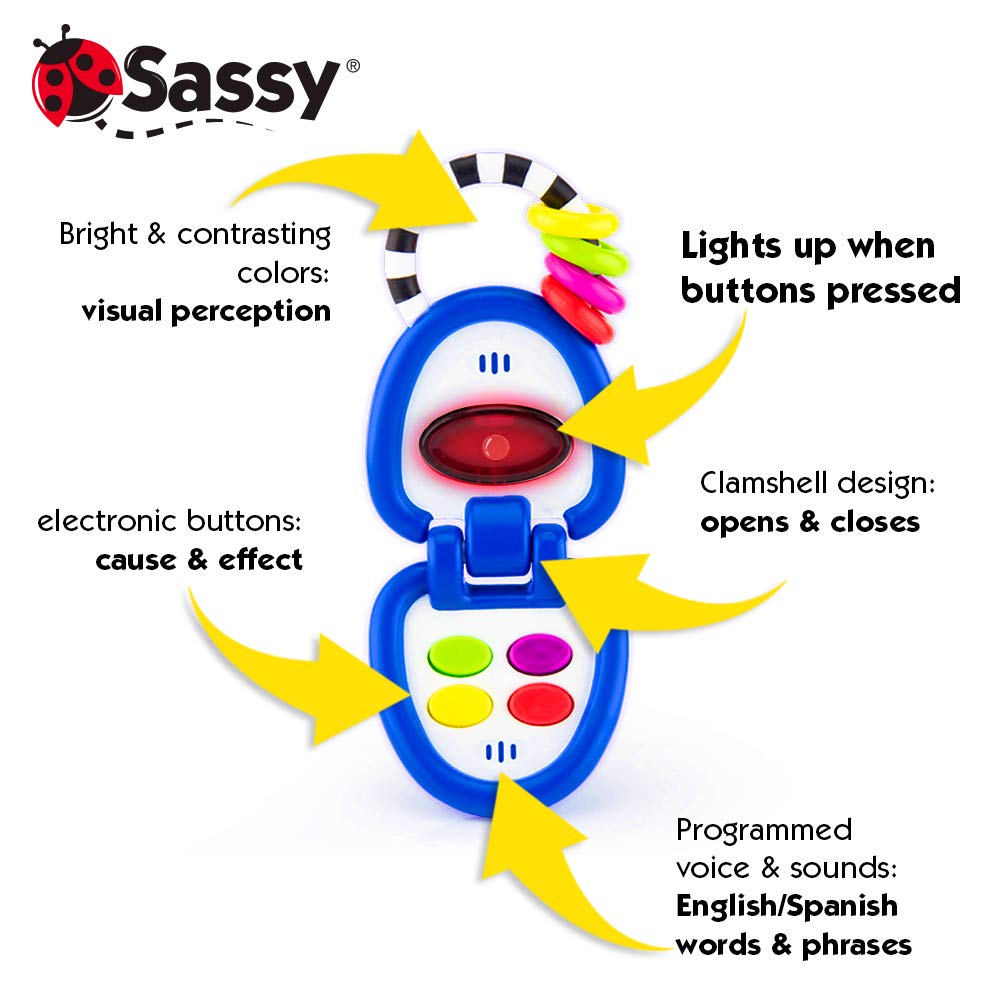 Sassy Phone Of My Own Activity Toy | Electronic Developmental Toy Promotes Pretend Play | Lights And Sounds | For Ages 6 Months