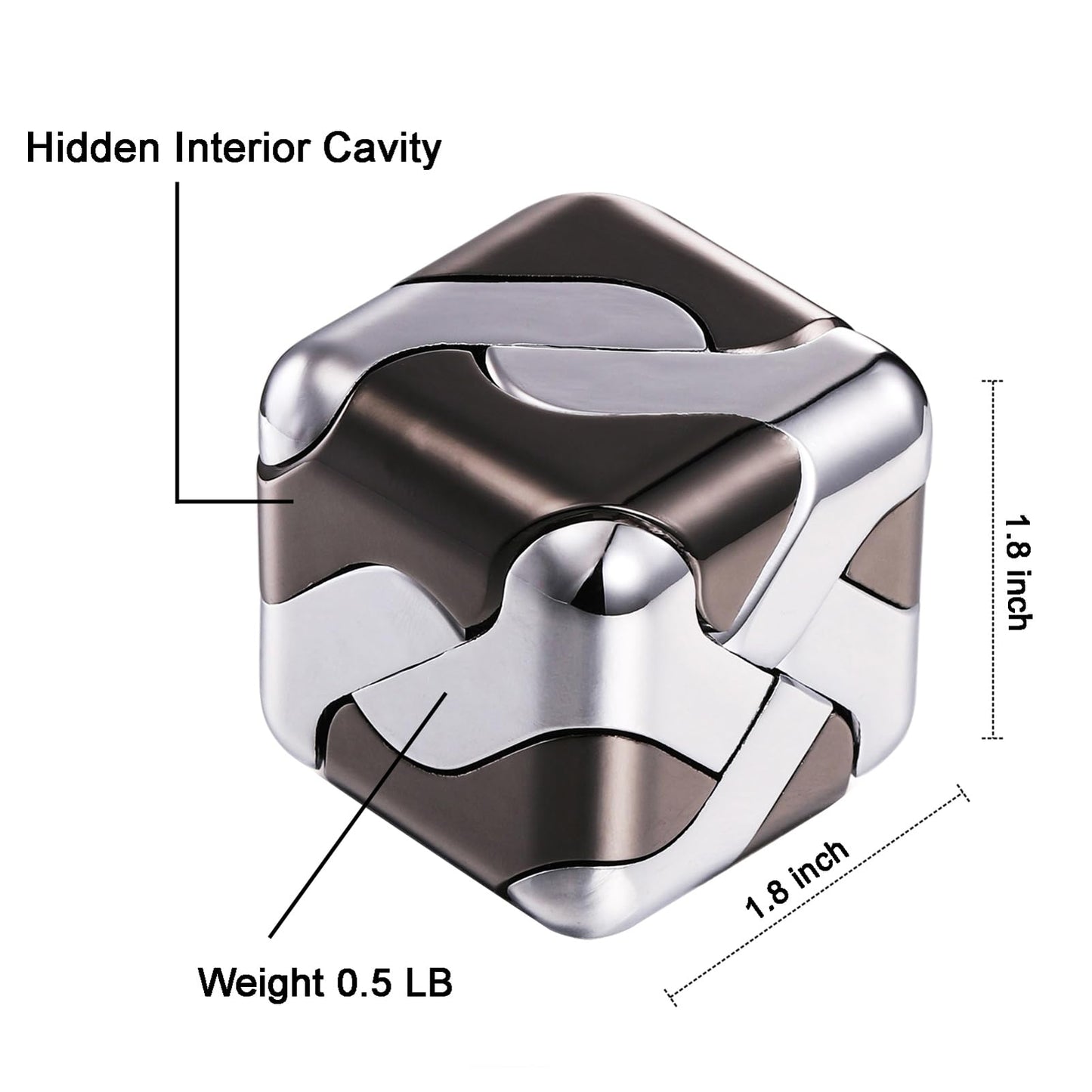 3D Cube Metal Brain Teaser Puzzles Toys
