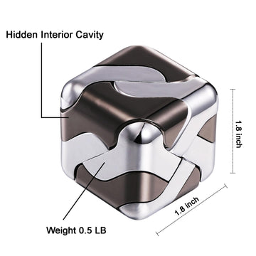 3D Cube Metal Brain Teaser Puzzles Toys