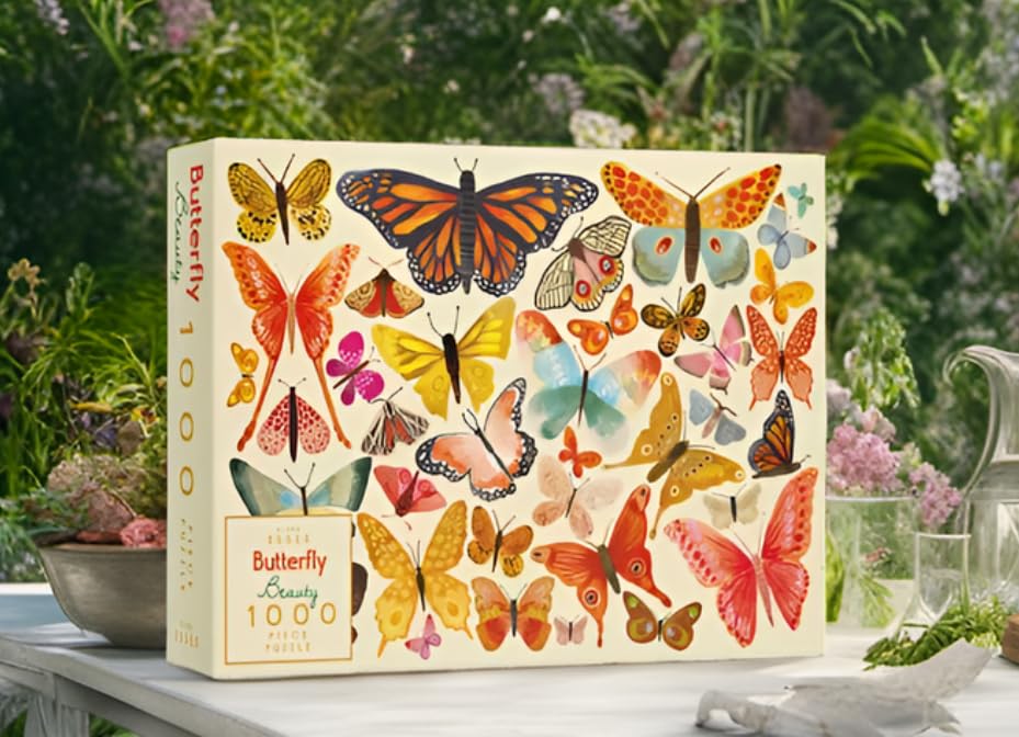 Elena Essex 1000 Piece Puzzle - Tiger Lounge, Butterfly Beauty, Cardboard, Model: Fig Tree