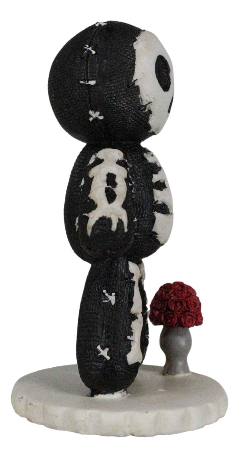 Ebros Day Of The Dead Pinheadz Monster With Voodoo Stitches Figurine Halloween Collectible Statue Fantasy Mythical Beings Undead Apocalypse Horror Icon (Voodie Valentine Rose Skeleton)