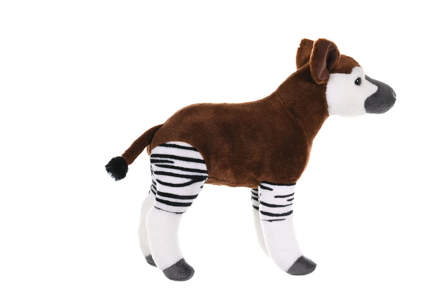 WILD REPUBLIC Okapi Plush Toy, 12 Inch Cuddlekins, Brown & White Polyester Stuffed Animal, Model 11651