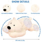 Ronivia Weighted Stuffed Animals, 29.5'' 6.2Lbs Weighted Bear Stuffed Animal Toy Cute White Bear Plush Pillow Weighted Plush Ani
