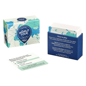 Ridley'S World Tour Travel Trivia Card Game – Trivia Game For Adults And Kids – 2+ Players – Includes 80 Questions And Bonus Facts – Fun Quiz Cards, Makes A Great Gift, 1 Ea