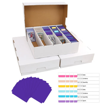 Eboausi Storage Box 5 Row - Monster Box Holds 3950-Count Cards For Organization, Suitable For Sports And Trading Cards (3 Pack-L