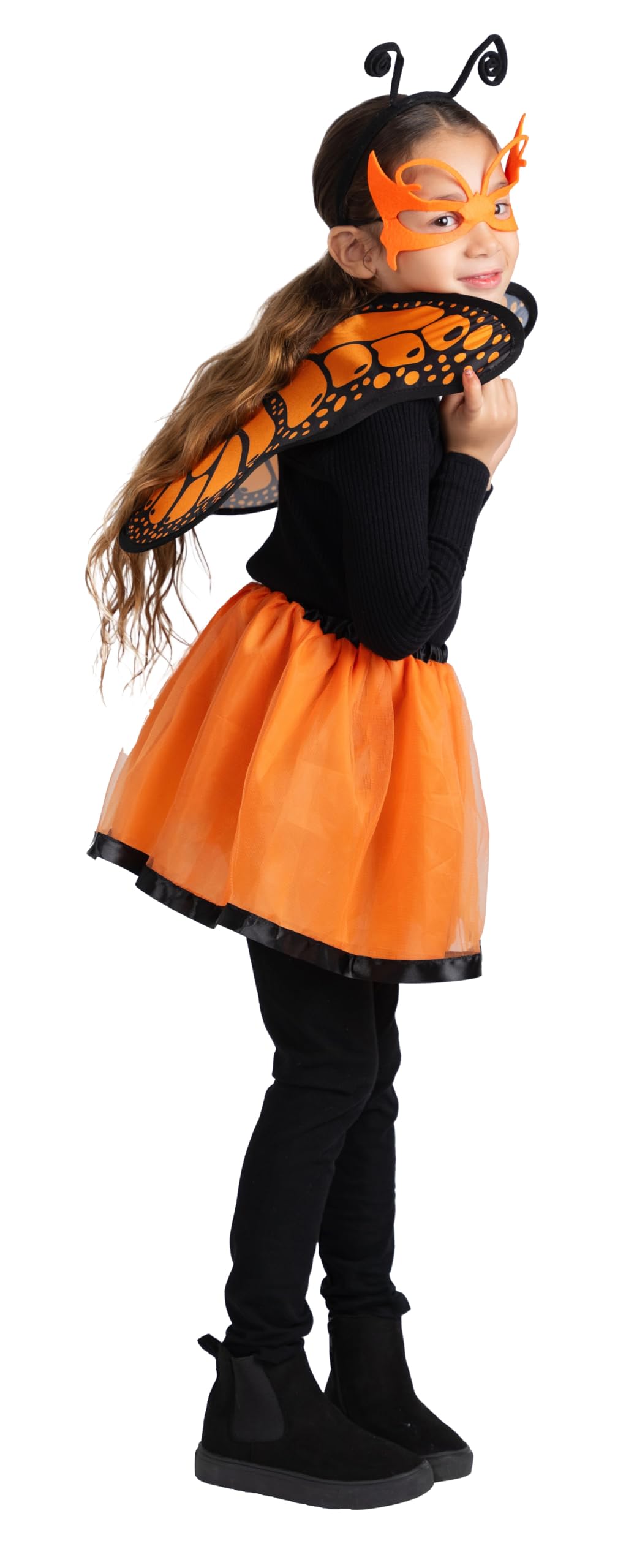 Dress Up America Butterfly Wings Costume For Girls - Butterfly Costume For Kids - Butterfly Cape, Headband, Mask And Tutu Set