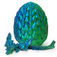 AUMEILLER 3D Printed Dragon,Articulated Winged Dragon,Fidget Dragon Eggs, Executive Desk Toys for Kids(Blue&Green)