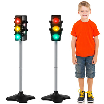 Hiboom 2 Pieces Traffic Light Toy 2 In 1 Simulation Safety Traffic Indicator Crosswalk Signal With Lights And Sounds For Birthda