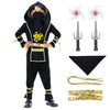 Satkull Golden Ninja Costumes Dragon Ninja Costumes Set For Kids Ninja Role Play Costumes For Boys Girls Halloween Ninja Cosplay Outfit For Halloween Parties(Kids-L-8/9T)