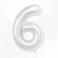 Flyloons 6 number Silver Foil Balloon 16 inch Size For Boys Girls Birthday Decoration Items 6th Year Balloons Set Six