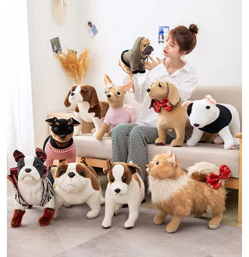 CU-MATE 12-Inch Chihuahua Plush Toy - Realistic Sitting Puppy Dog in Skirt - Perfect Gift for Kids and Animal Lovers