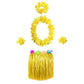 Bajotal Hawaiian Luau Hula Grass Skirt With Large Flower Costume Set For Dance Party Decorations Favors (16'' - Yellow)