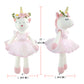 Justqunseen Unicorn Stuffed Animals Plush Ballerina Baby Doll, Unicorn Toys For Girls Age 4-6, Stuffed Animals For Girls 4 Year