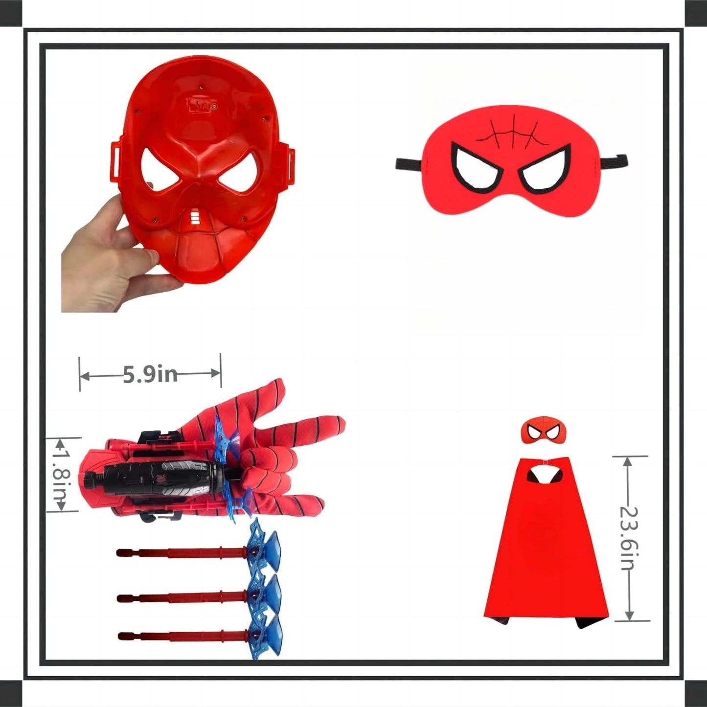 Ronolezety spider toys for boys 4-6,superhero capes for kids and LED Mask - web shooters,Superhero Toy Shooter - Compatible with