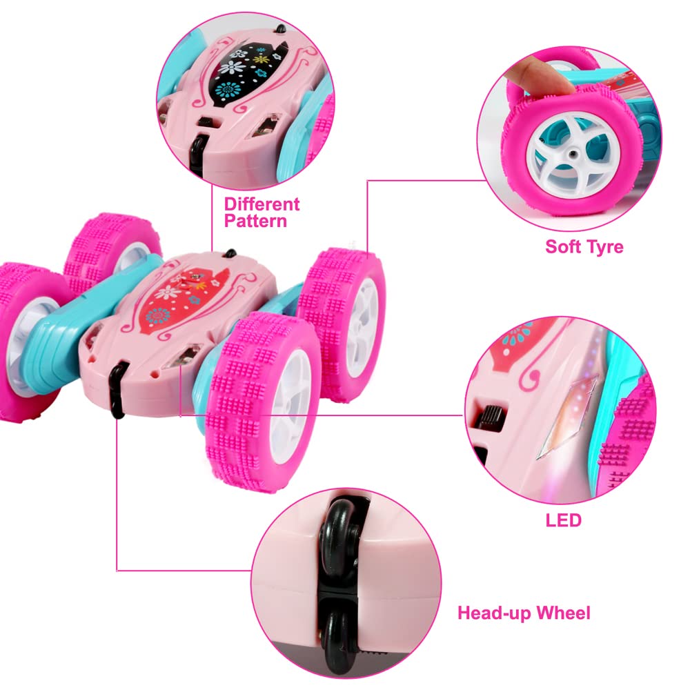Free To Fly Rc Stunt Cars: Double Sided 360Flip Rotating 4Wd Race Car Toy For Outdoor & Indoor For 6 7 8 9 10 11 12 Year Old Gir