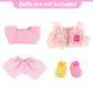 17cm Doll Clothes Set (NO Doll) - 5-Piece Outfit Set- Vest  Top  Pants & Shoes  Cute Outfit Compatible with 15cm(5.9) Sitting & 17cm(6.7) Standing Dolls