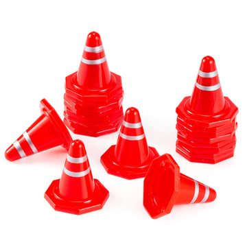 RXZIXYL 20Pcs Simulated Traffic Cones,Mini Decoration Toys Road Cones for RC Crawler 1:16 1:18 1:24 RC Car SCX24 FCX24 TRX4M