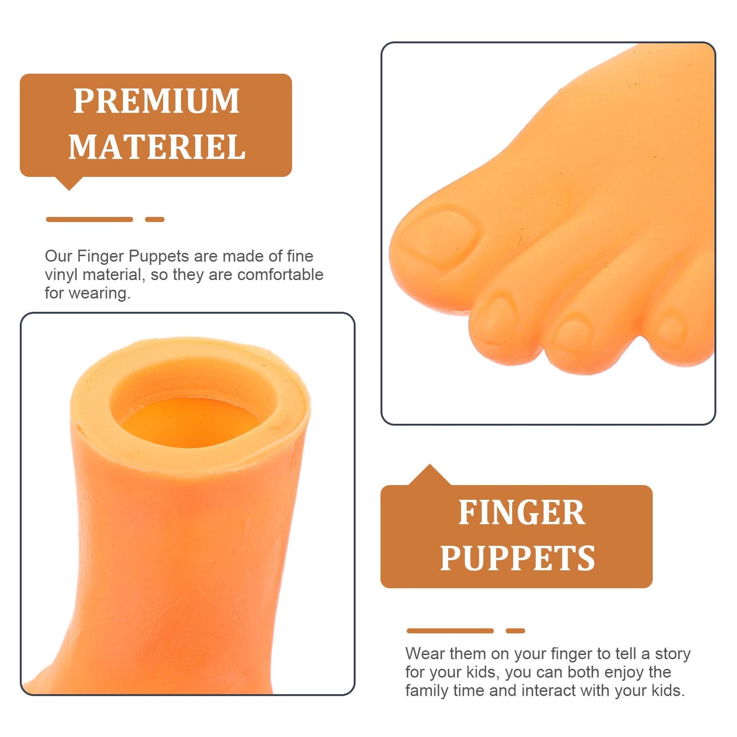 Gadpiparty 6 Pairs Finger Feet Puppet Set - Rubber Mini Puppets For Adults And Kids